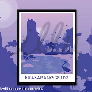 Krasarang Version 1, Warcraft wall art, gift for gamer, retro travel, travel print, world of warcraft print, nerdy wall art, game art, MMO