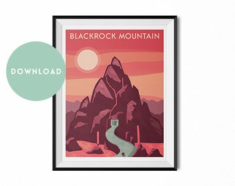 WoW, Warcraft travel poster, Blackrock, retro travel print, WoW wall art, vintage print, desert, nerdy wall art, game art, Azeroth