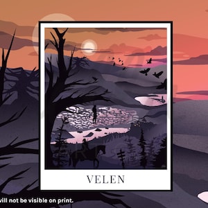 Witcher 3 art print, Velen, Slavic, Geralt of Rivia gift, nerdy gift, gamer art, Fantasy birthday gift, father&#39;s day