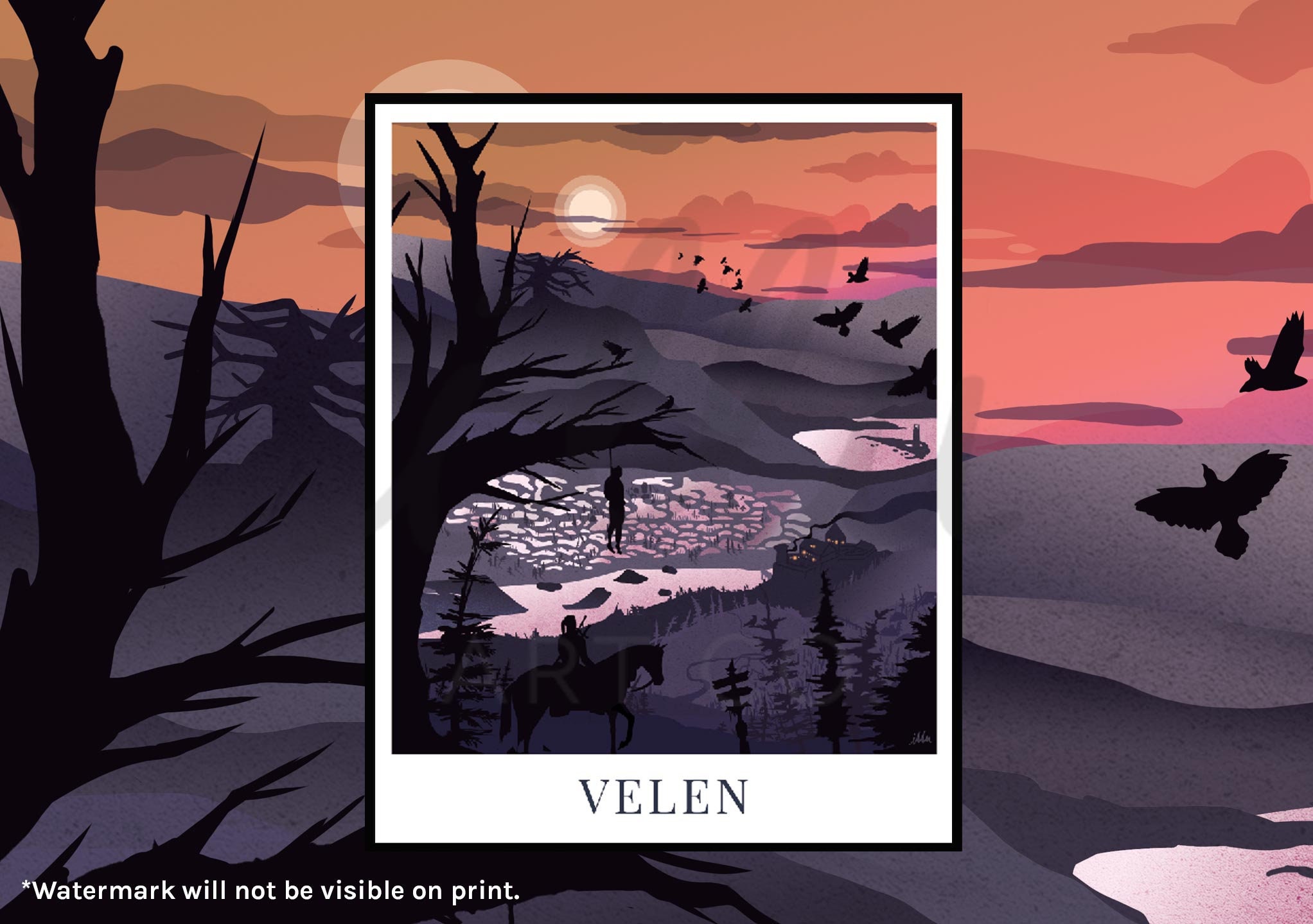 Witcher 3 Art Print Velen Slavic Geralt of Rivia Gift Etsy