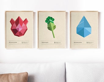 Arte de pared con insignia de gimnasio, regalo para fanáticos, Pokémon, regalo para jugadores, regalo para nerds, juegos, decoración de dormitorio, arte de pared para jugadores, regalo para nerds, regalo para él, juegos