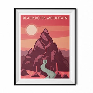 Travel poster, gift for gamer, Blackrock travel print, warcraft print, desert, nerdy wall art, game art, warcraft, MMO art