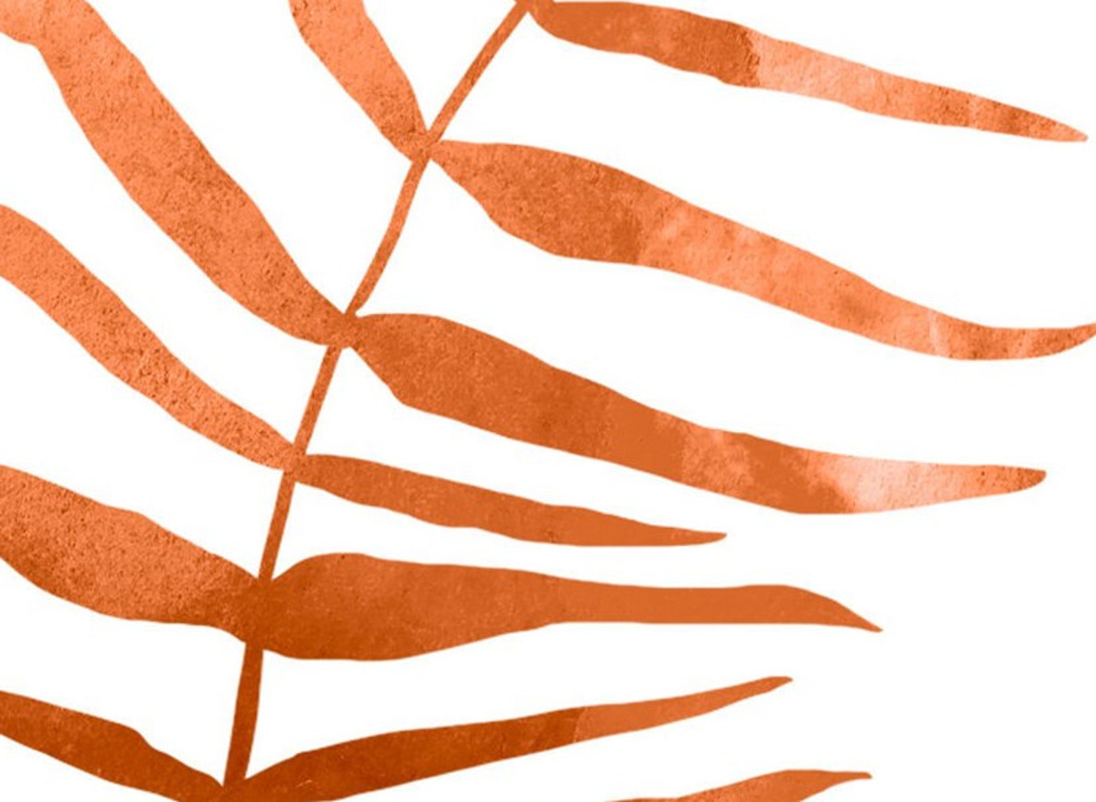 Tropical Leaf Print Modern Art Copper Leaf Art Dorm Wall Etsy