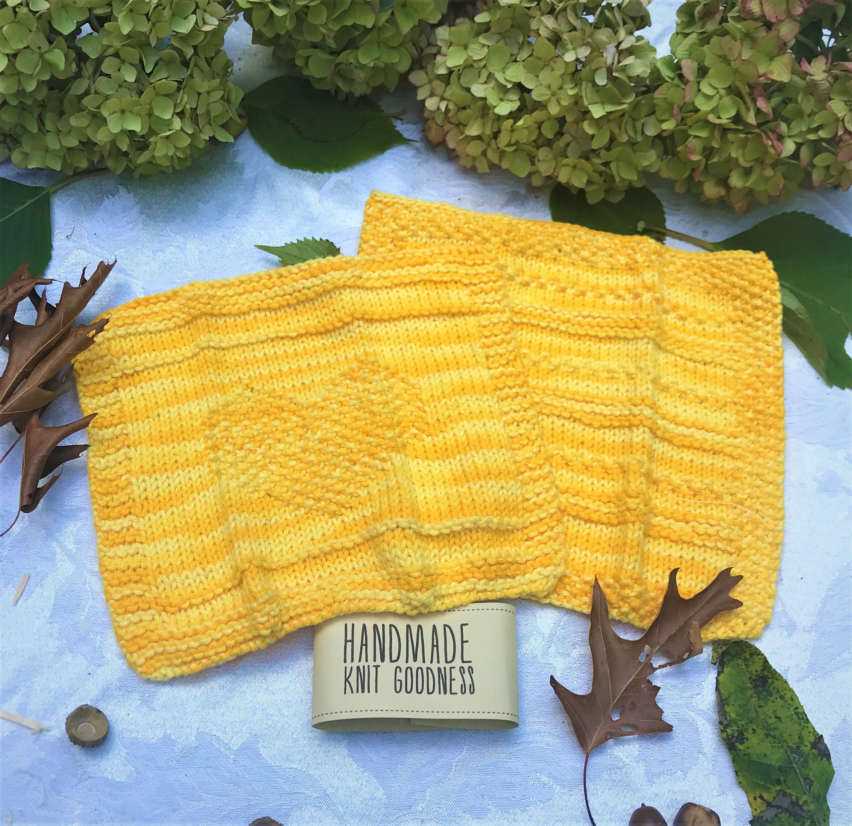 Hand knitted cotton dish cloths / rags. 2 in each pack. Made Etsy