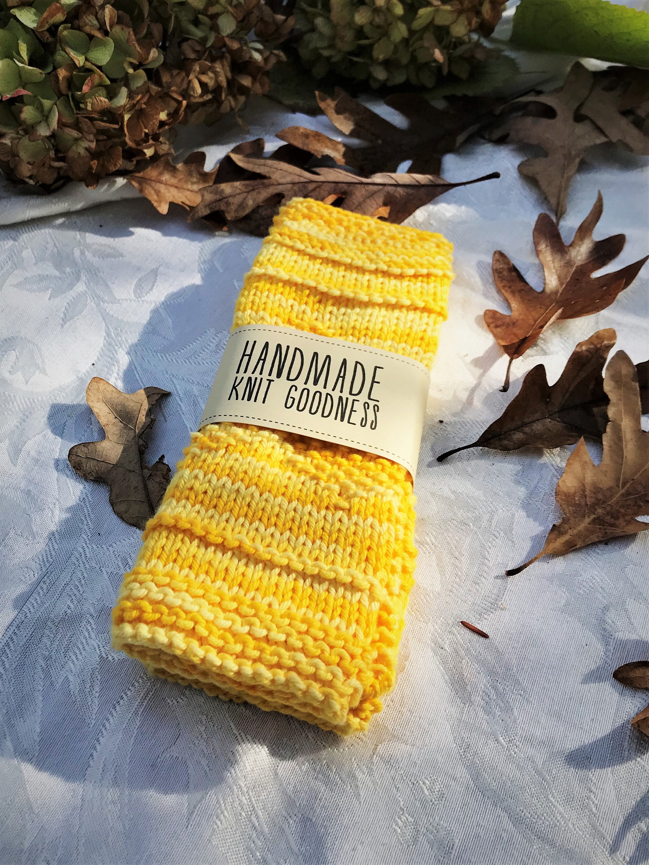 Hand knitted cotton dish cloths / rags. 2 in each pack. Etsy