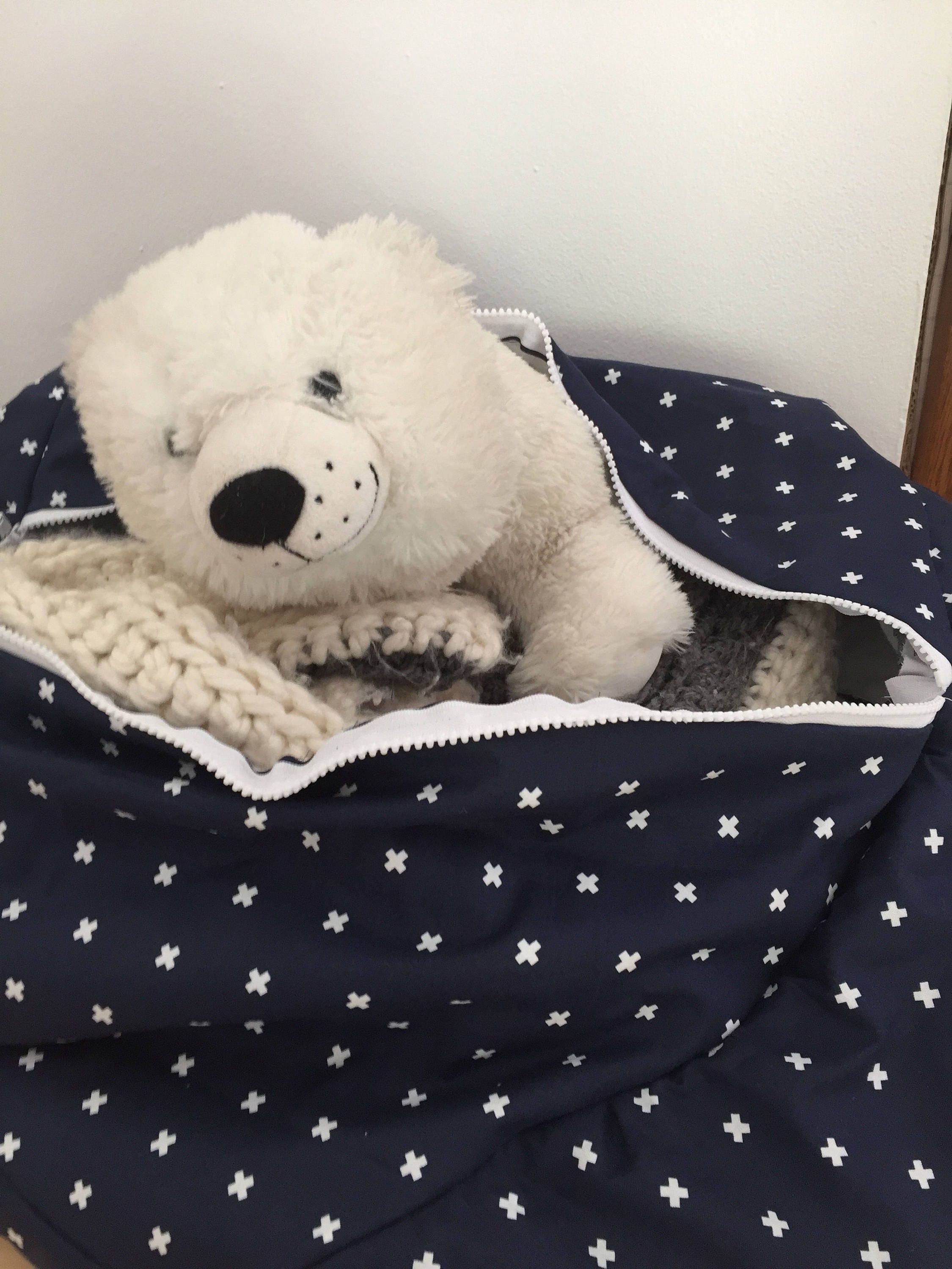 stuffed animal storage pillow
