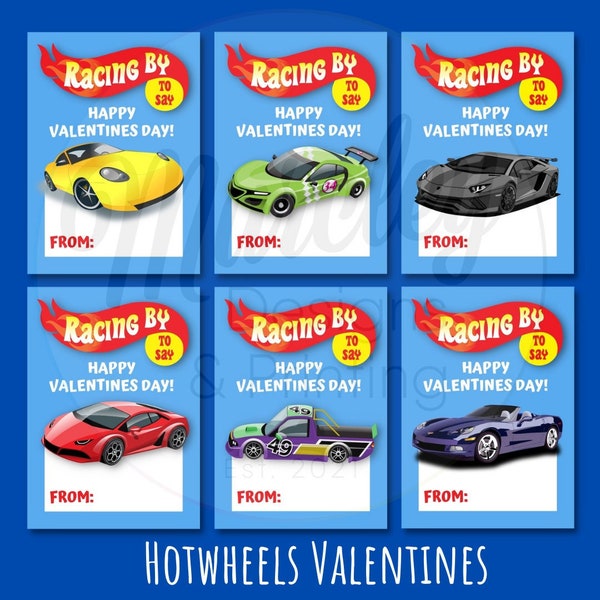 Racing Classroom Valentines | Racecar | Sports Car | Hotwheels | Boys