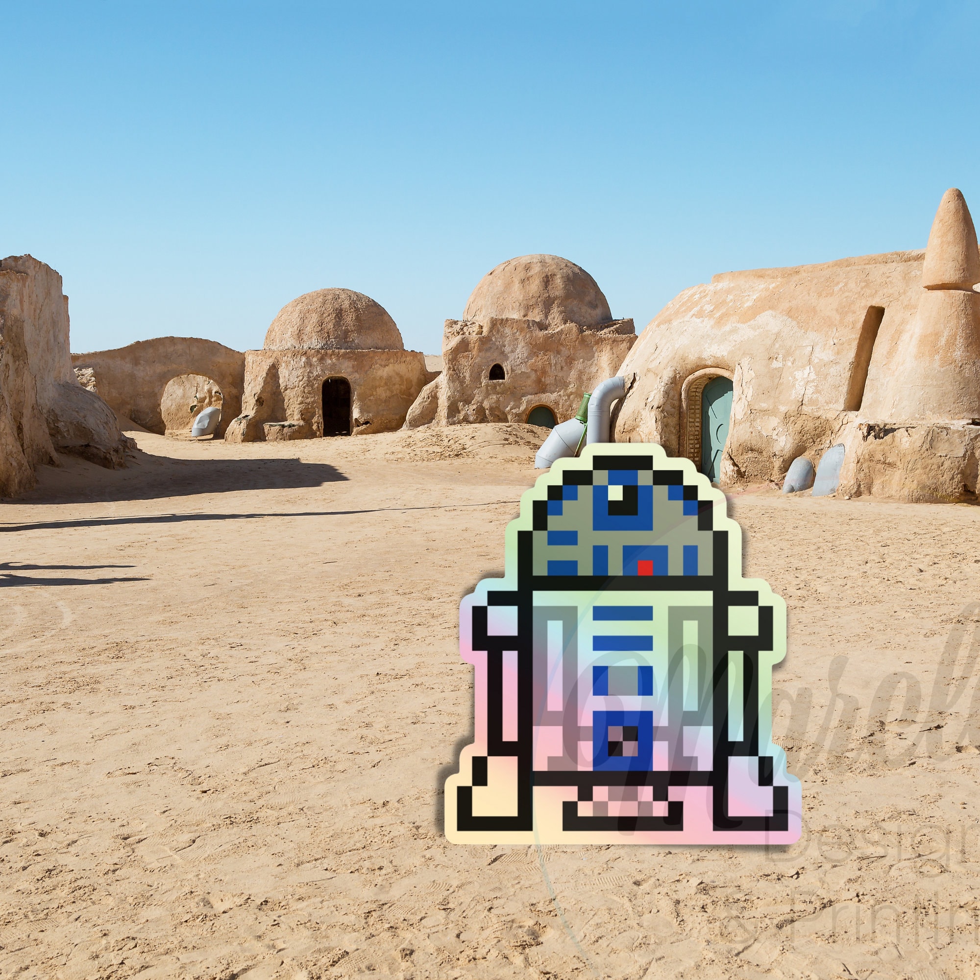 R2 Sticker R2D2 Holographic Sticker | Star Wars | Water Bottle Sticker | Laptop ...