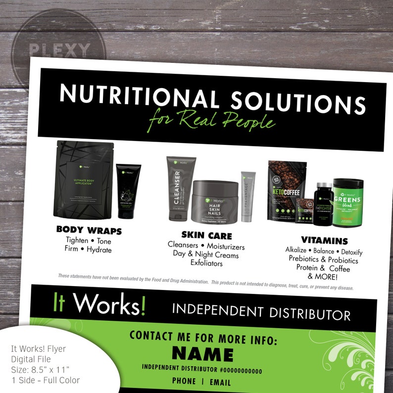 Black & Green ItWorks Flyer With Tear Off Tabs Digital File Etsy