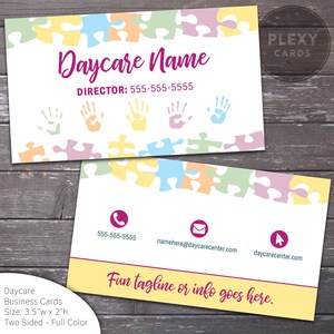 Daycare Business Cards Printed And Shipped Etsy