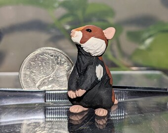 OOAK Wild Hamster Figurine Polymer Clay Cute Handmade Wildlife Art Doll Miniature Dollhouse Figure