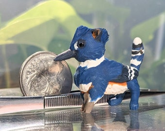 OOAK Belted Kingfisher Gryphon Polymer Clay Figurine DND Handmade Gryphon Mythology Art Doll Figure