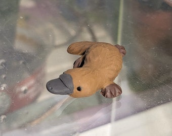 OOAK Platypus Figurine Cute Polymer Clay Dollhouse Wildlife Miniature