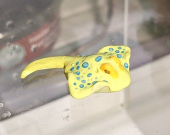 OOAK Khul's Mask Ray Figure Cute Polymer clay Handmade Wildlife Marine Life Stingray Miniature Cute Dollhouse