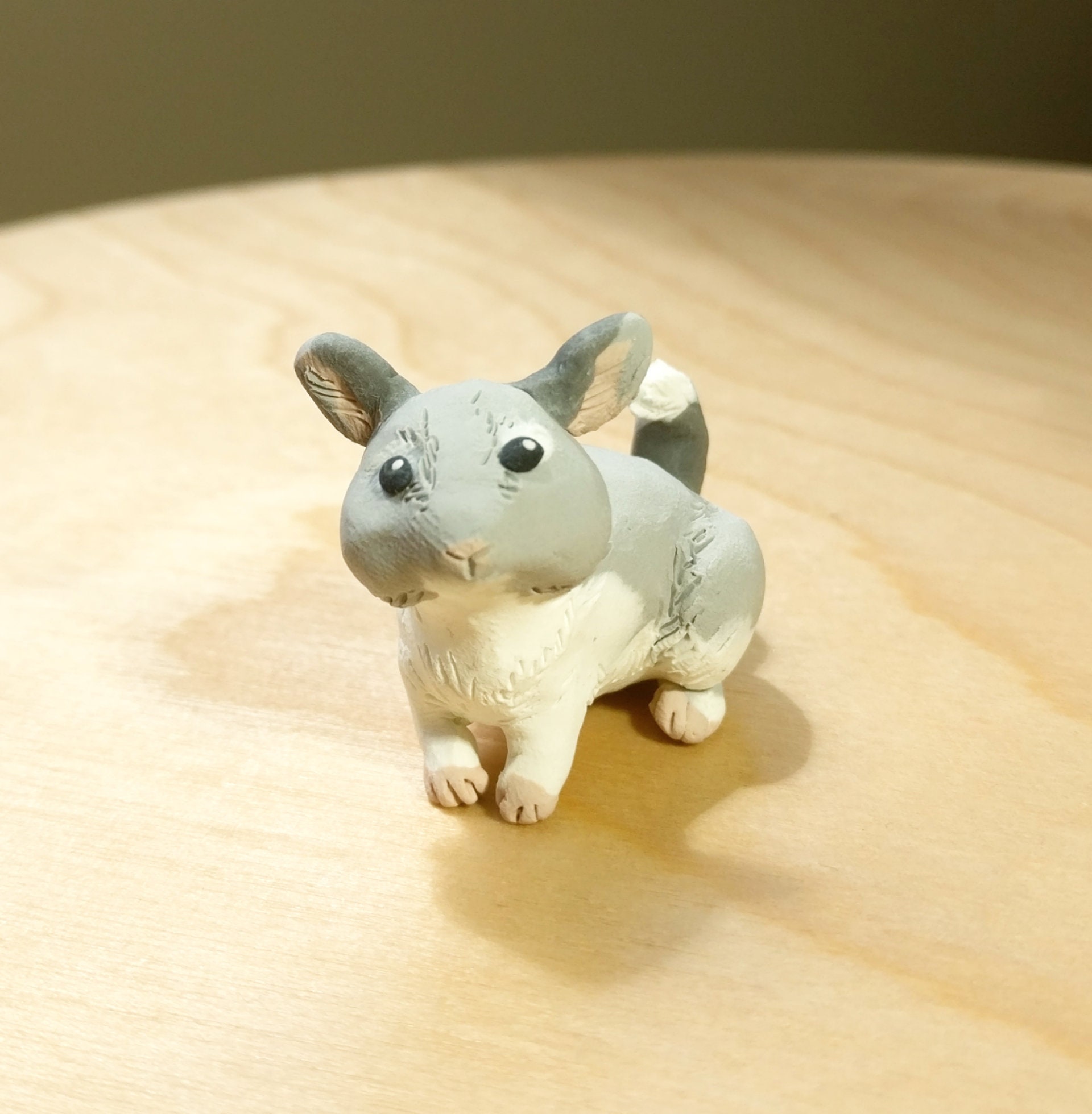 OOAK Chinchilla Figurine Cute Handmade Polymer Clay Miniature | Etsy