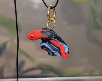 OOAK Malaysian Coral Snake Pendant Polymer Clay Necklace Handmade Cute Wildlife Jewelry