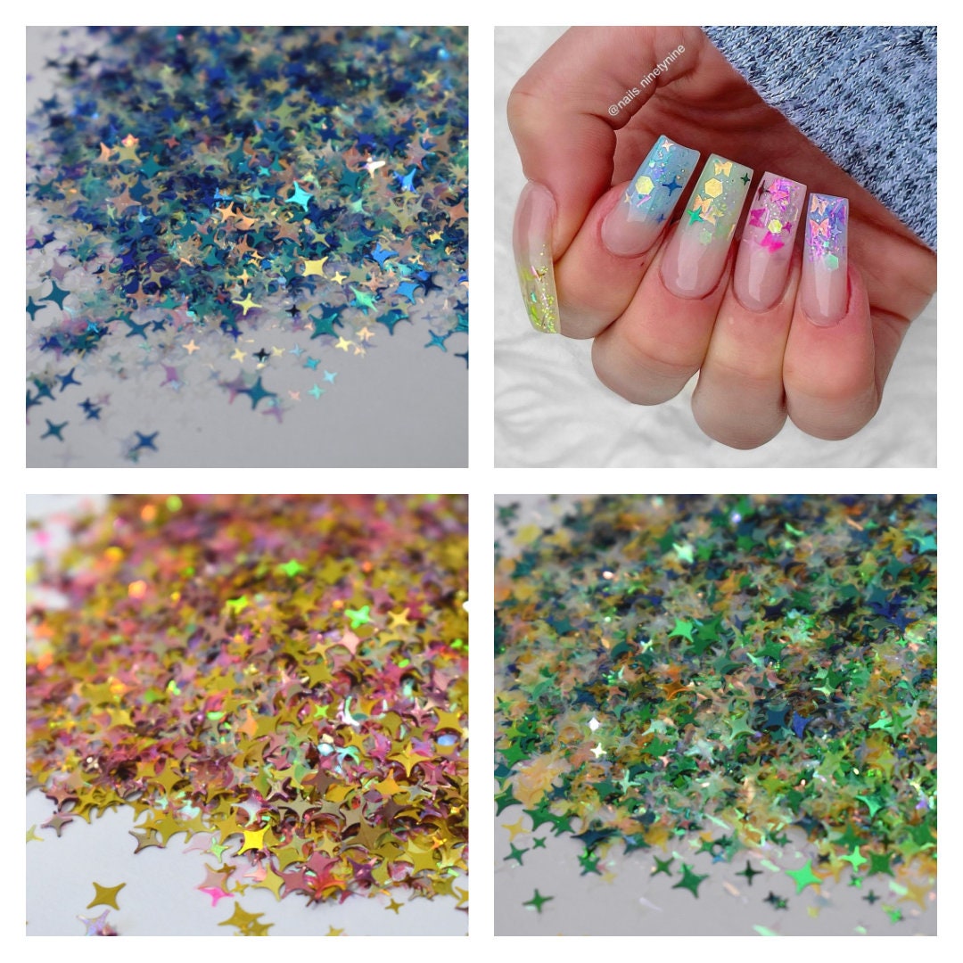 Glitterarty Nails nail / Body / Resin / Craft Glitter Iridescent Mega Mix Nail  Glitter for Nail Art 5g Bag 