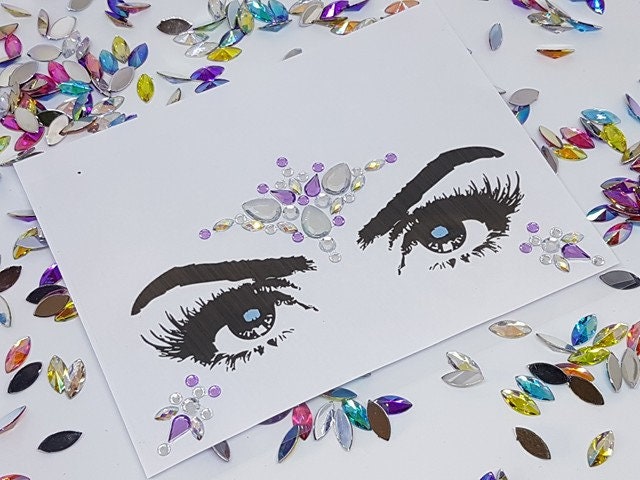 Royal Lashed Out Purple Eye Gems Festival Carnival Make up Face Gem Pre  Glued 