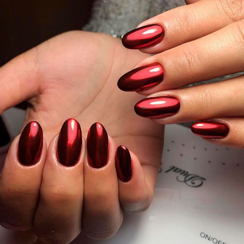 Red Chrome Nails 