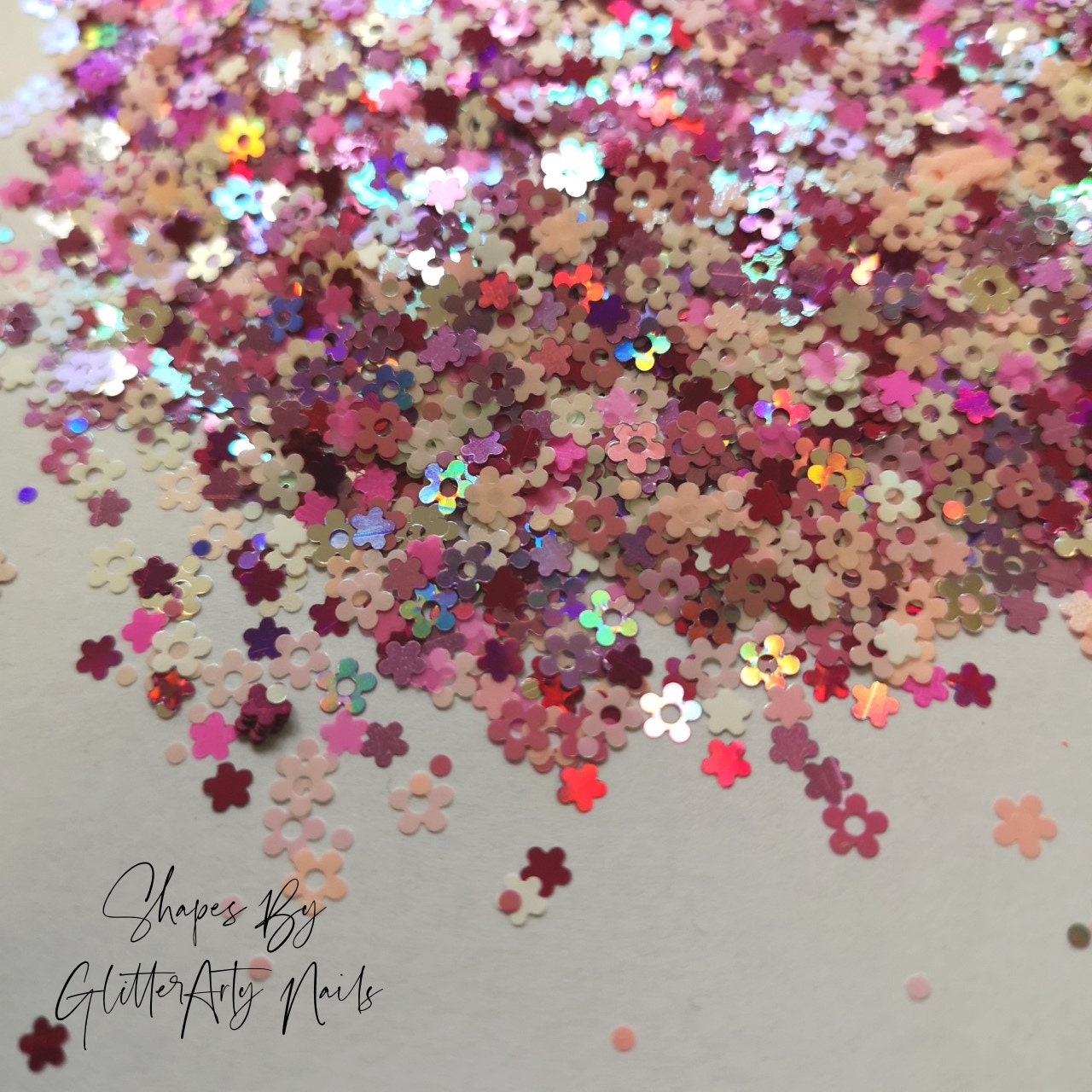 Pink Flower Petals Nail art Confetti Glitter