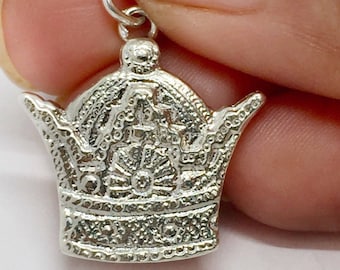 925 sterlingsilver Pahlavi/persisk kungarikeskronahänge 23 MM Herr, Dam Tillverkad i USA