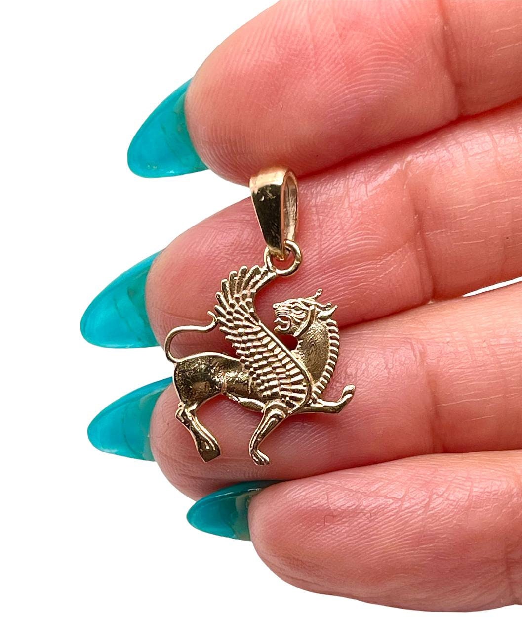 Shirdal 18k Solid Yellow Gold Shirdal Persian Griffin Dragon Persepolis ...