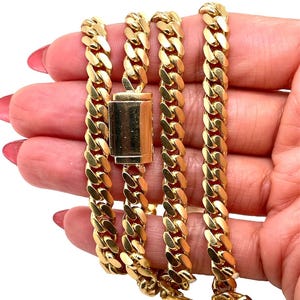 96.6 Grams Solid 14k Yellow Gold Mens Miami Cuban Link Chain Necklace 26 in 7 MM