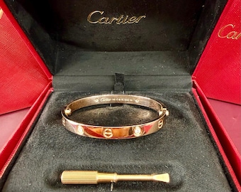 Cartier Love Bracelet 4 Diamonds 18k Rose Gold Size 17