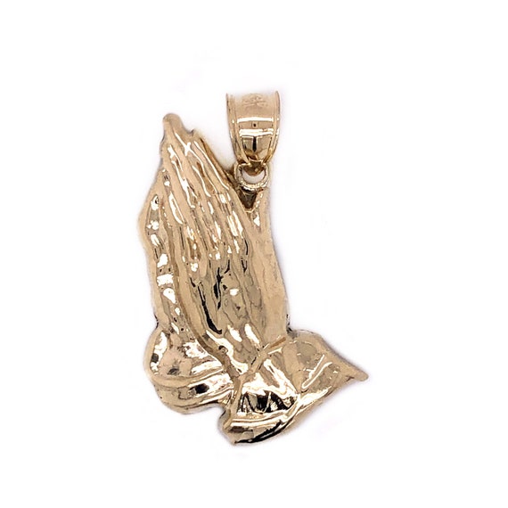 Real 10K Yellow Gold Praying Hands 