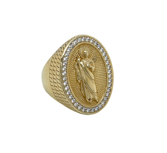 14K Solid Yellow Gold Mens San Judas Saint Jude Apost… - Gem