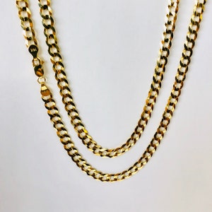 Mens 14k Solid Yellow Gold Cuban Link Chain Necklace 30”, 5.7mm 25 Grams
