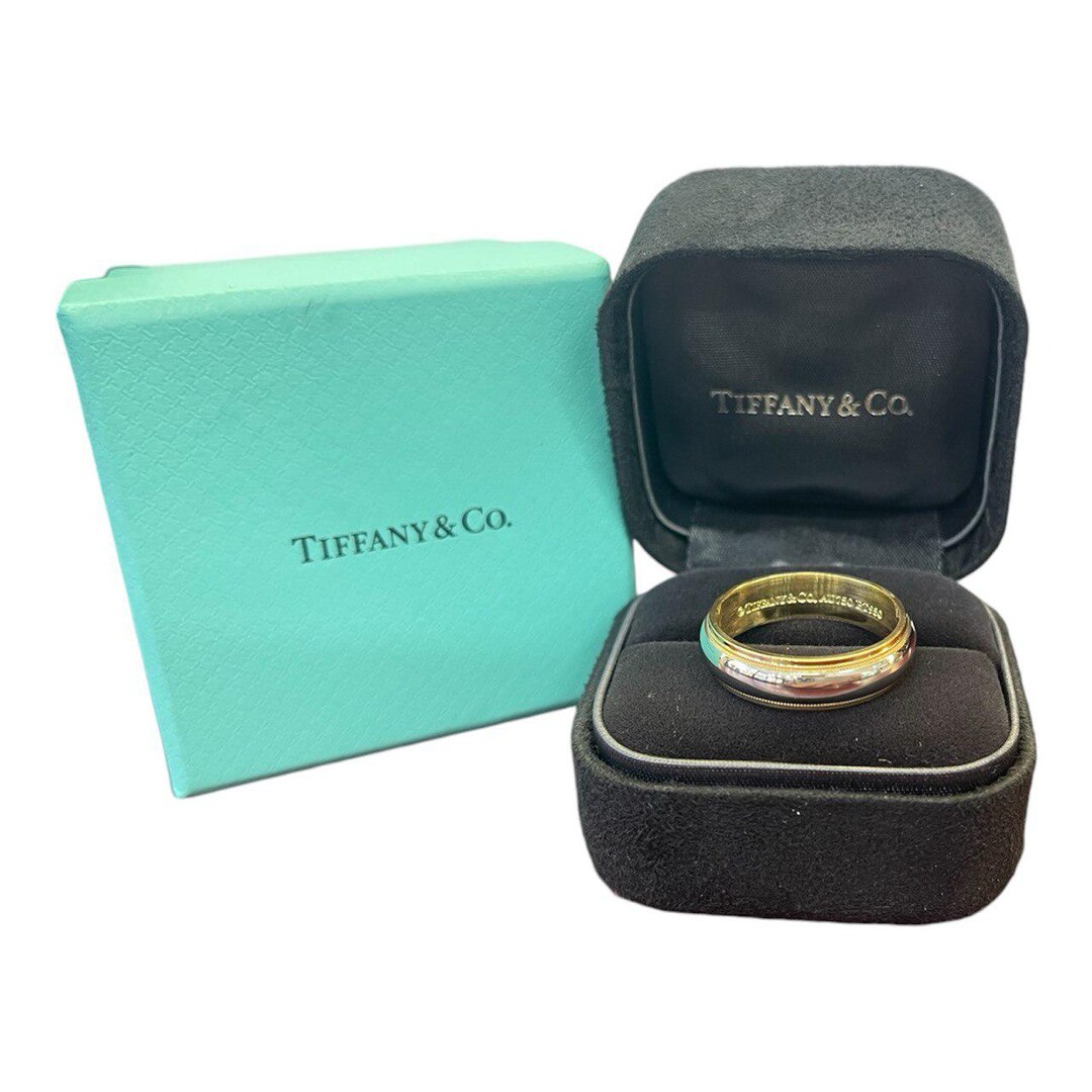 Tiffany & Co. 18K Gold and Platinum Men's Wedding Band Ring 6 Mm Size 9 ...