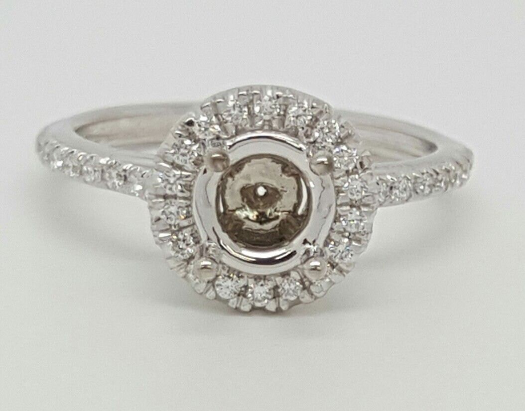 Diamant-Verlobungsring Semi Mount 14k Weißgold 0,30 Ct G/VS2 rund 0,75 Ct-1 Ct Größe 6.25