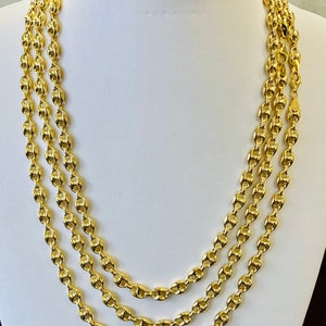 14k Yellow Gold Gucci Puff Link Chain Necklace 10 MM 24 inches