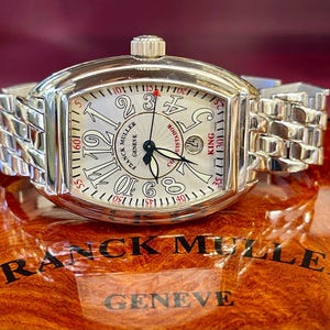Franck Muller 8005 SC King Conquistador 18k White Gold Automatic Mens Watch