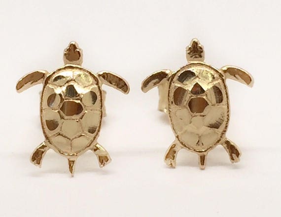 Turtle Stud Earrings Antique Finish 9mm Turtle Stud Earrings Antique Finish 9mm