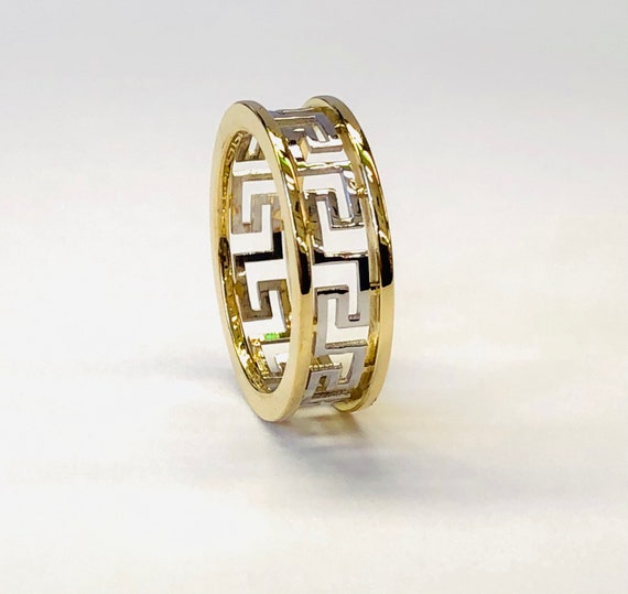 Greek key ring versace best sale
