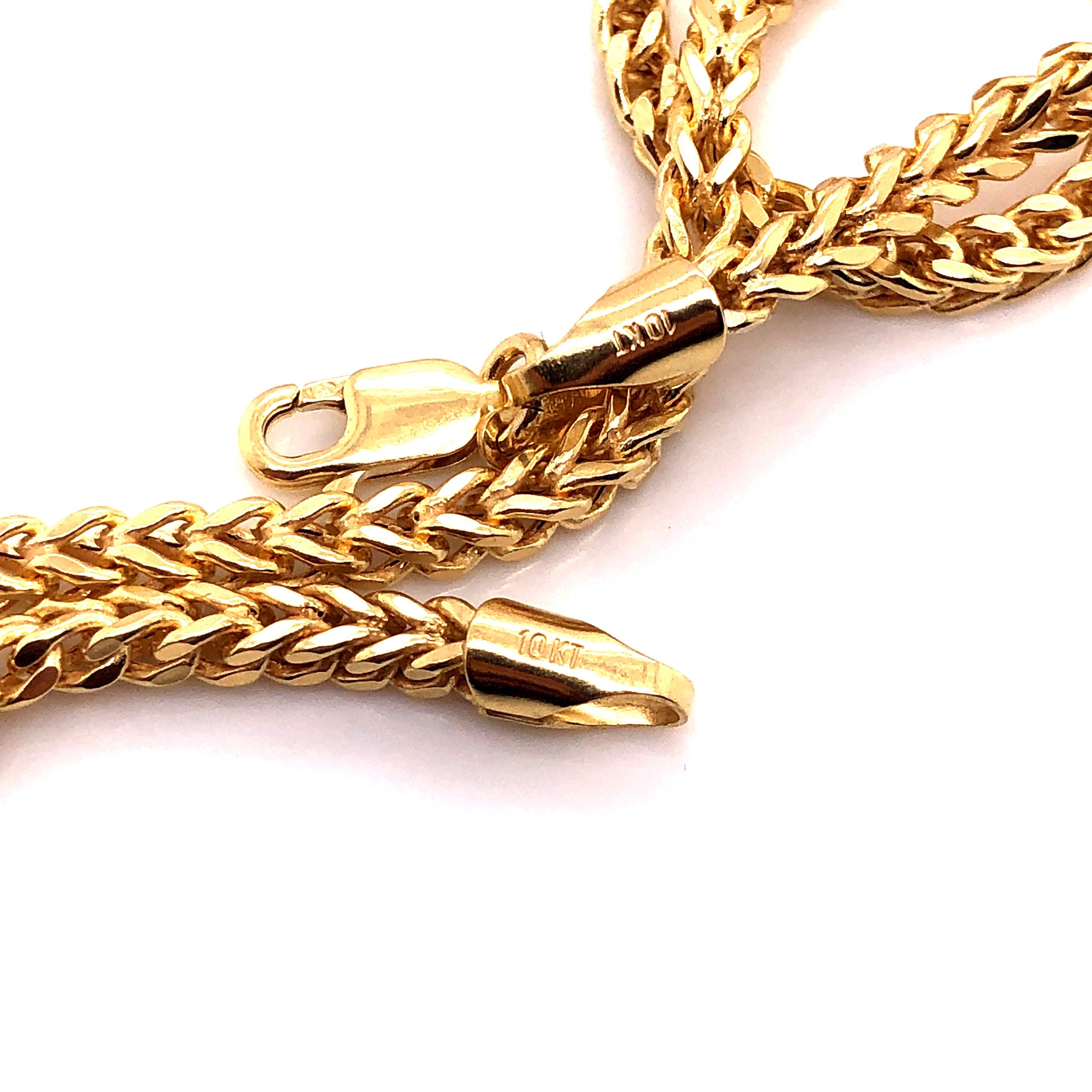 Collana In Oro Giallo 10K Tipo Franco - Catena Per Uomo E Donna - Foto 10