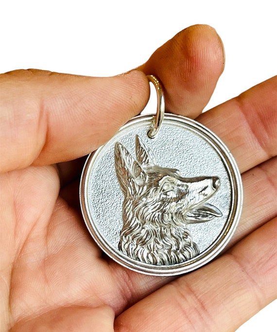 Round ID Tag Necklace Engraveable Sterling Silver Round ID Tag Necklace Engraveable Sterling Silver