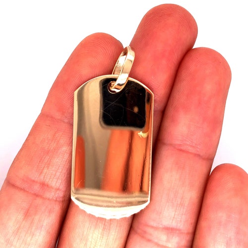 Mens 10K Solid Yellow Gold Custom Dog 