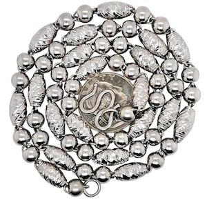 Mens Solid Platinum Bullet Chain Necklace 7 MM, 25 in 78.1 Gr