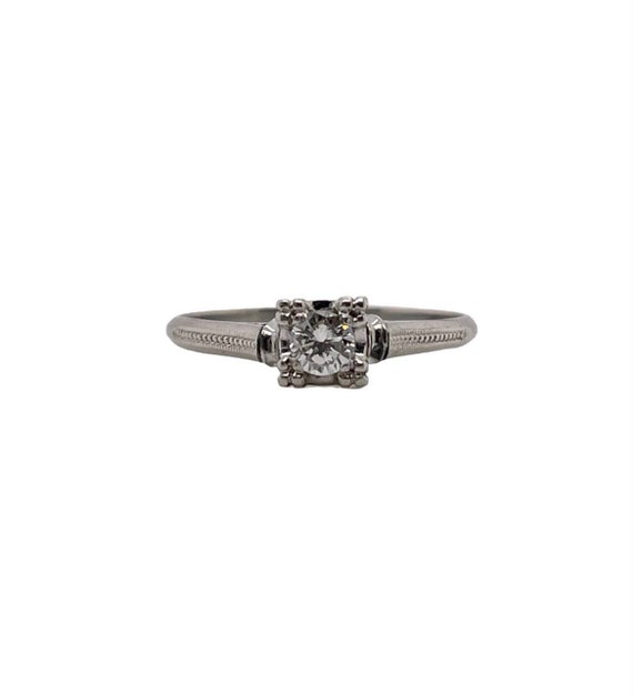 Art Deco Platinum 0.15 Ct Natural Round Diamond S… - image 6