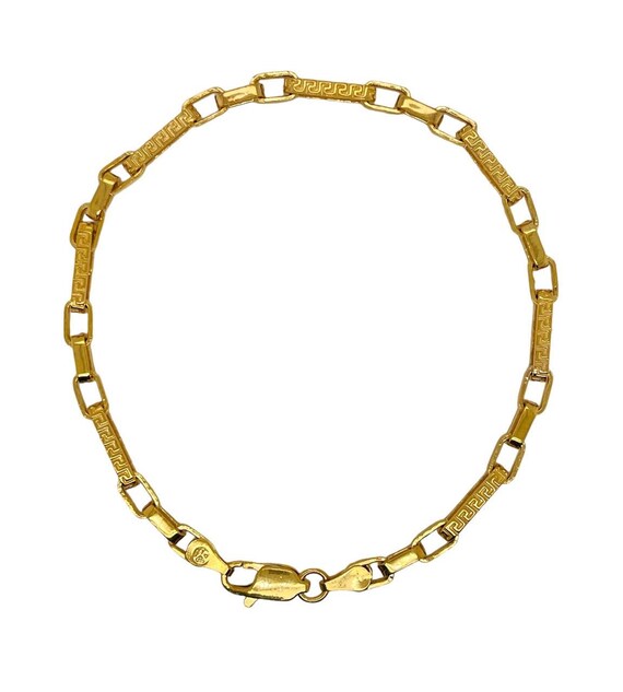 Buy Mens 14k Solid Yellow Gold Greek Key Link Chain Bracelet 4 MM