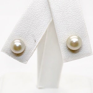 14K Solid Yellow Gold 5 MM Pearl Studs Earrings