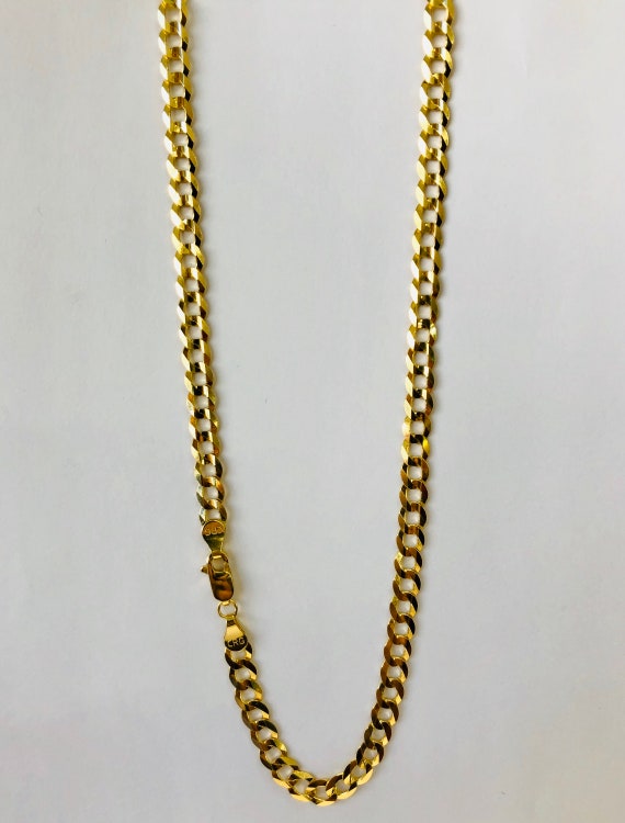 Mens 14k Solid Yellow Gold Cuban Link Chain Neckl… - image 3