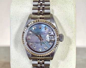 Rolex Lady Datejust 26mm 79147 Steel Jubilee Blue MOP Diamond Dial Watch