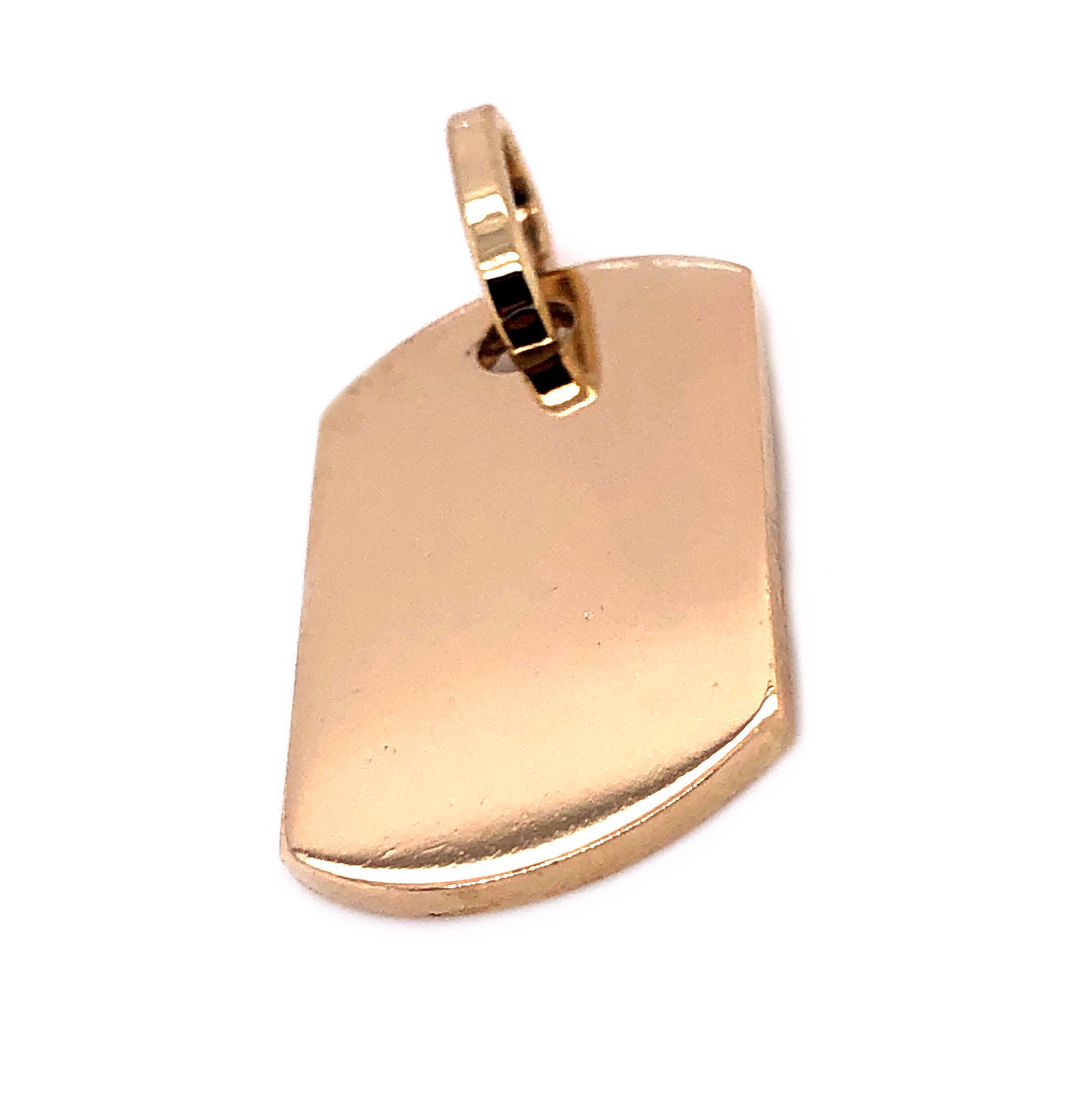 Mens 10K Solid Yellow Gold Custom Dog 