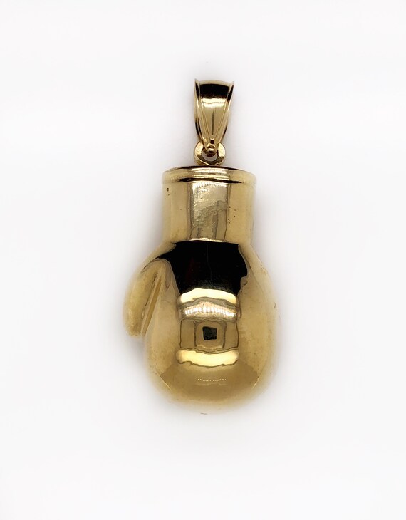 14K Gold 3D Boxing Glove Charm Boxer Sports Pendant
