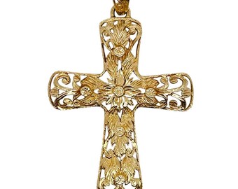 10k Gold Jungfrau Maria Anhänger Halskette: Diamantschliff Guadalupe