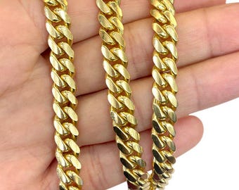 14K YG Miami Cuban Link Chain ネックレス 4.5 4.5mm Real Semi Solid 14k Yellow Gold Miami Cuban Link Chain